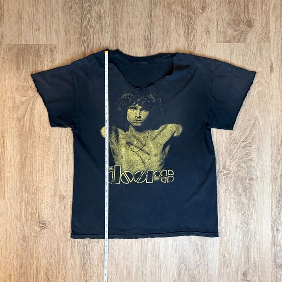 The Doors Jim Morrison Distressed Band T-Shirt Black Yellow Size M Vintage Cut - Picture 4 of 4